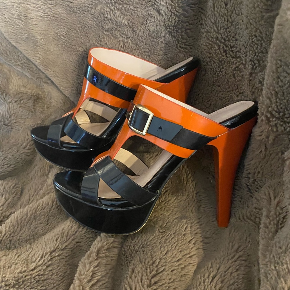 Black & Orange Women's Heels